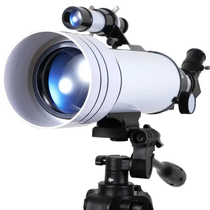 Habicare SS astronomical telescope with tripod and phone adapter for stargazing and celestial observations.
