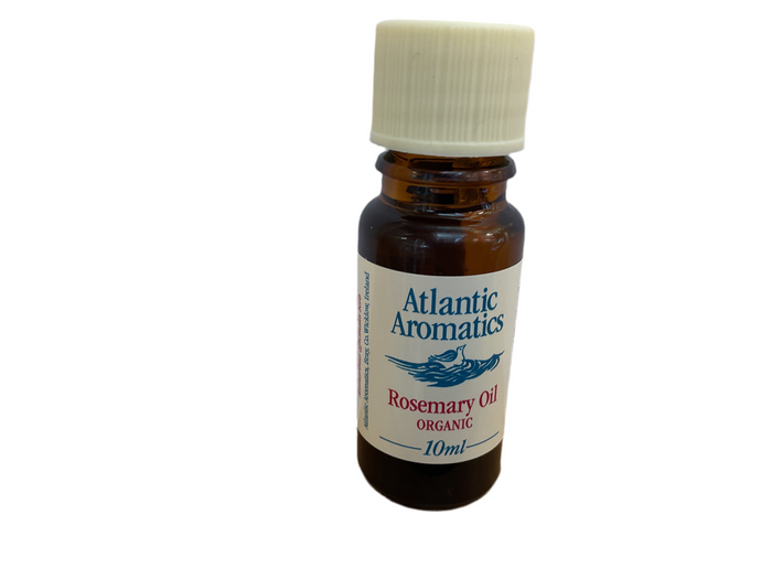 Bottle of Atlantic Aromatics Rosemary Oil on a white background