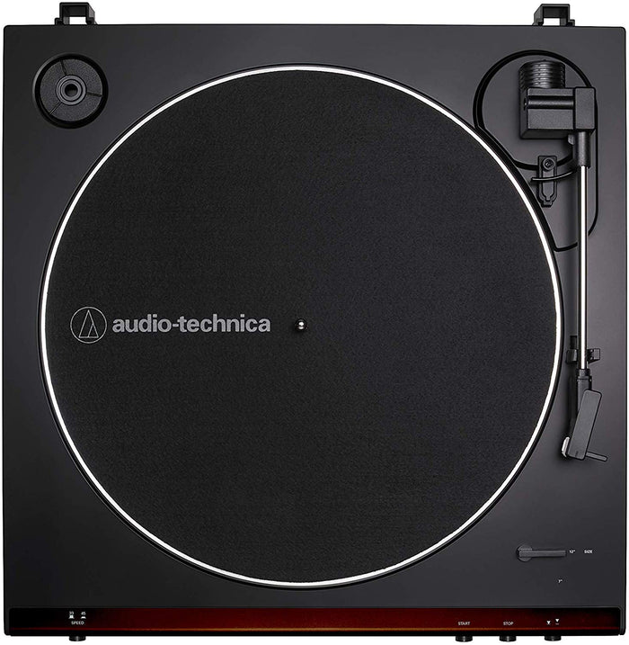 Audio Technica AT-LP60X Fully Automatic Belt-Drive Stereo Turntable, Brown & Black
