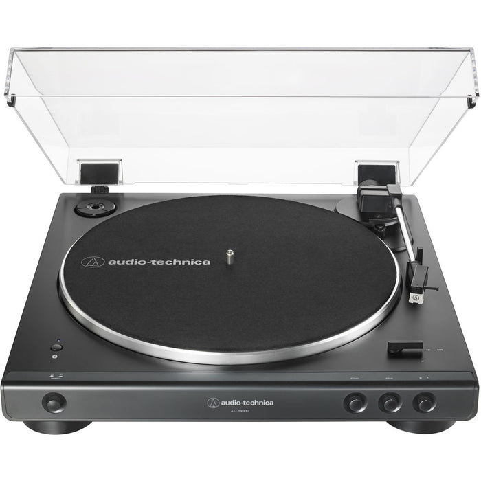 Audio Technica AT-LP60XBT Fully Automatic Wireless Belt-Drive Stereo Turntable, Black