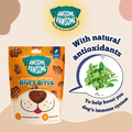 Kooky Kibble NZ Awesome Pawsome grain-free dog treats in a resealable bag, with dog treats visible inside.
