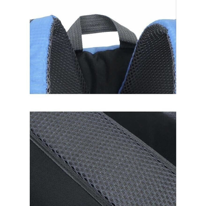 Black and grey 9eight5 backpack with adjustable straps, spacious design, and multiple compartments for everyday use.