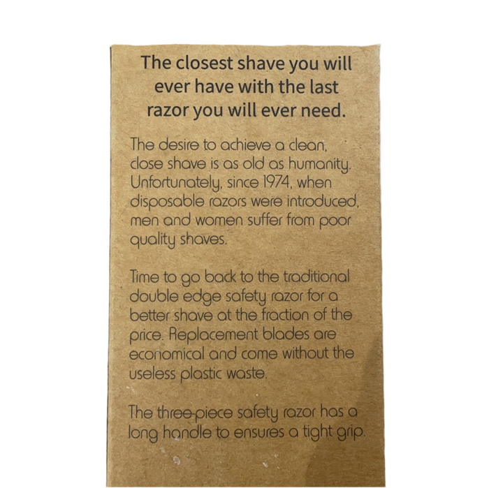 Brown paper bag with black text on a white background