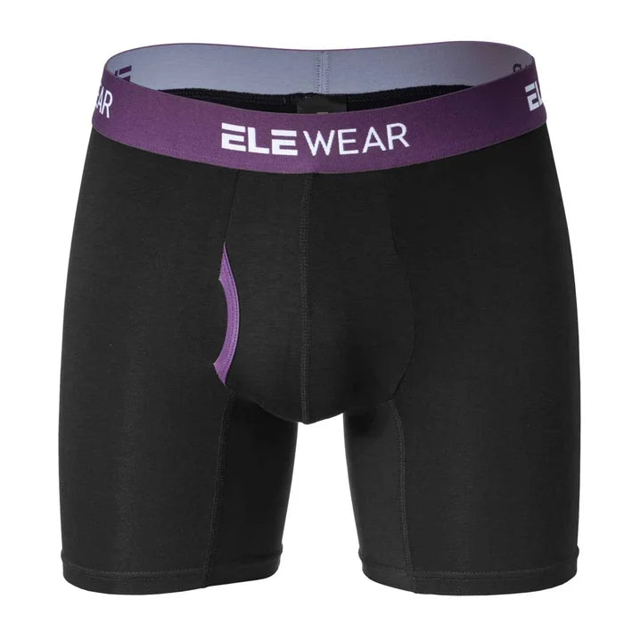 Bamboo men's boxer shorts with front opening, comfortable fit, breathable fabric, black color, from ShopHub NZ.