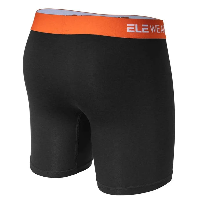Bamboo men's boxer shorts with front opening, comfortable elastic waistband, in neutral color, designed for everyday wear.