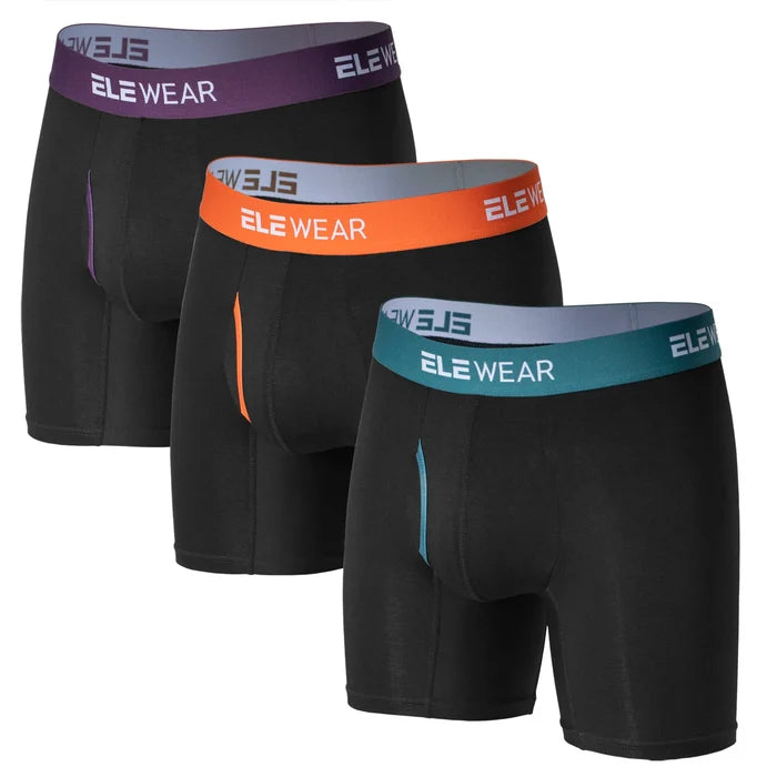 Men's bamboo boxer shorts with opening by ShopHub NZ, featuring comfortable fabric and functional front opening for convenience.