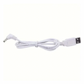 White 1m 3.5mm x 1.35mm elbow barrel jack power cable by 9eight5, suitable for electronic device charging.