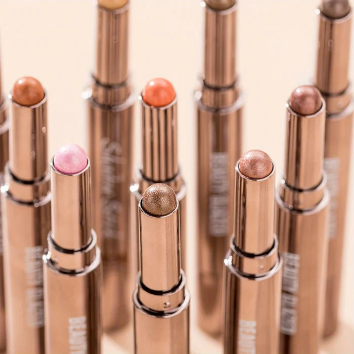 Beauty Glazed 10-color eyeshadow stick set, vibrant makeup sticks in various shades, ideal for eye makeup looks.