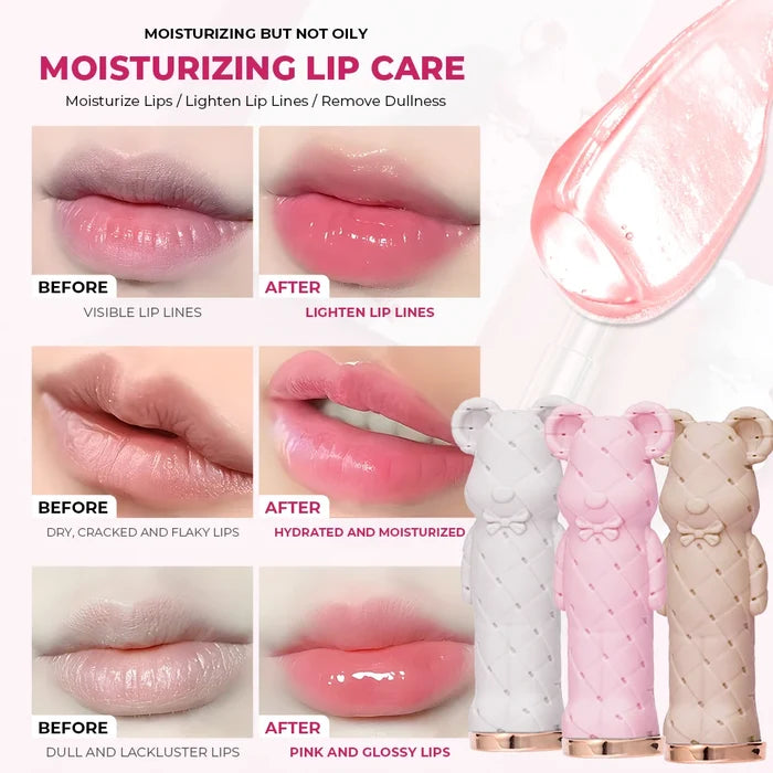 Beauty Glazed Bear Moisturising Lipstick in makeup form, featuring a cute bear design and vibrant color for smooth, hydrated lips.