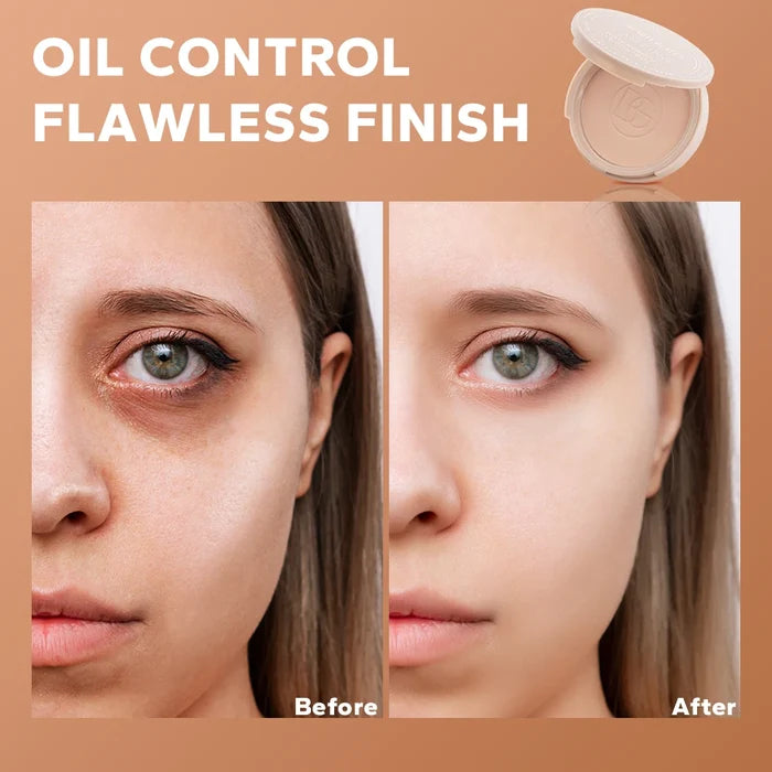 Beauty Glazed oil control matte face powder in compact with smooth, matte finish for shine-free, flawless makeup application.