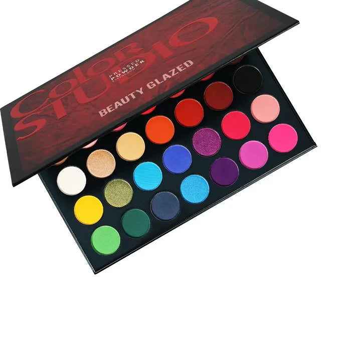 Beauty Glazed 35-color eyeshadow palette featuring vibrant and neutral shades for versatile makeup looks.