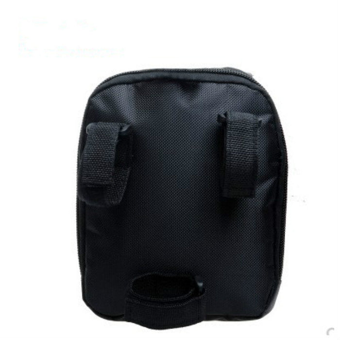 ECOTREK bike saddle bag with rain cover, multifunctional cycling accessory featuring six pockets for storage.