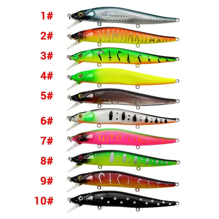 Habicare Bionic Hard Fishing Lure with 3D Eyes, SS type, 11.5cm, 14g, shown in multiple units.