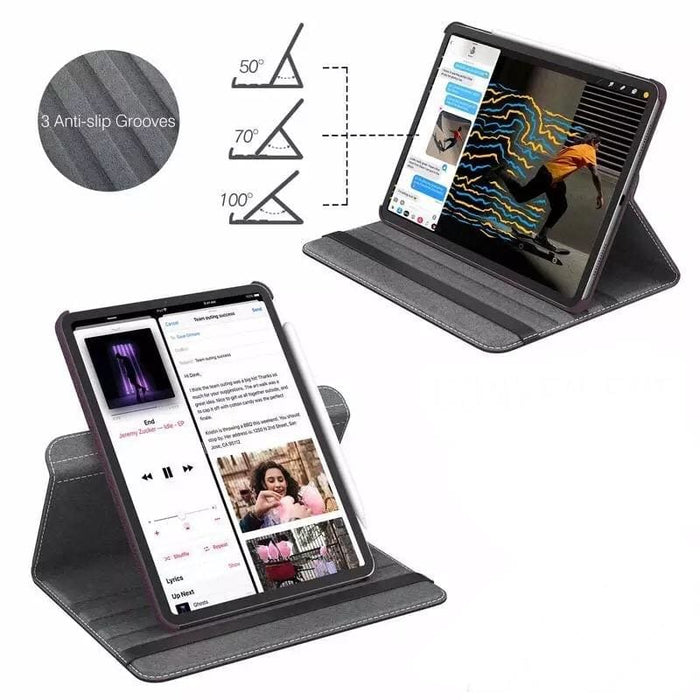 Black cover for iPad Pro 12.9-inch 6th and 5th gen by 9eight5, showing the protective case with textured surface.