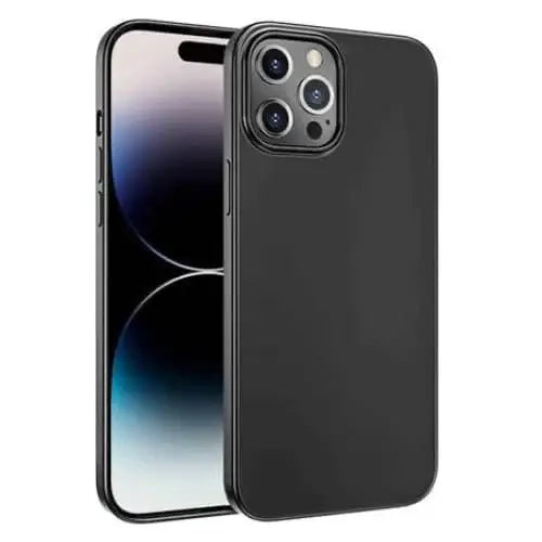 Black silicone iPhone case by Habicare for all iPhone models, showing a smooth, flexible protective cover with precise cutouts.