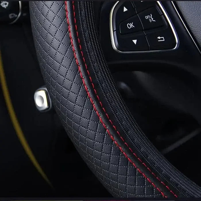 HBC Habicare braided steering wheel cover in various colors, made of durable woven material for added grip and style.