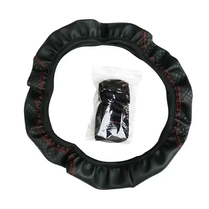 Habicare HBC braided steering wheel cover in various colors, providing a stylish and comfortable grip for vehicle steering wheels.