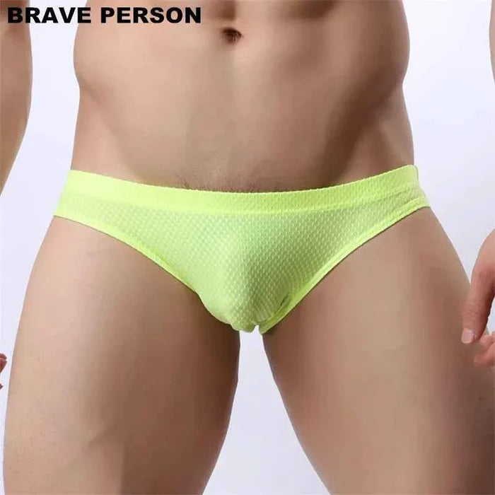 Colorful men's briefs made of high-quality nylon featuring bold patterns, designed for comfort and style by ShopHub NZ.