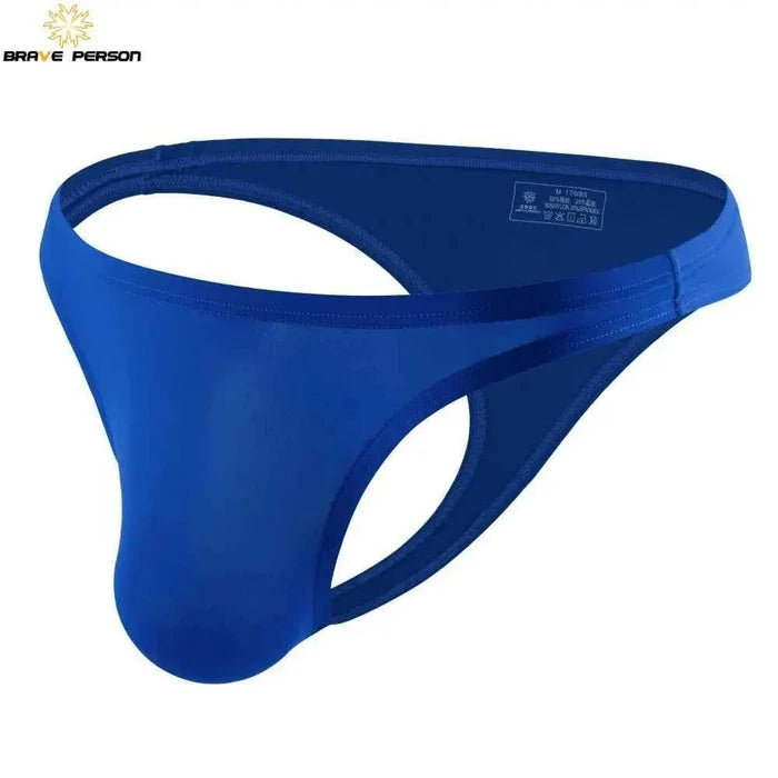 Men's low waist nylon briefs from BRAVE PERSON, showcasing sleek, fitted men's underwear with a comfortable, stylish design.