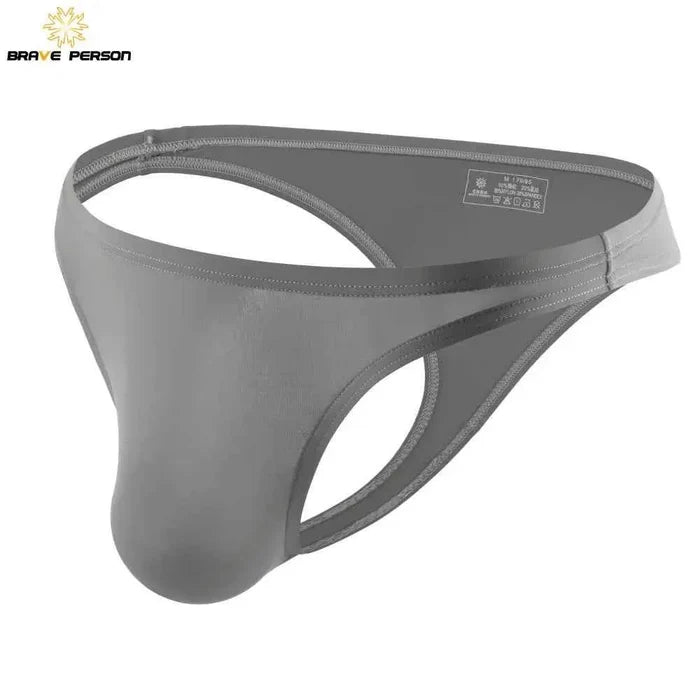 Men's low waist nylon briefs from BRAVE PERSON, stylish and comfortable underwear for men, featuring a sleek design and snug fit.