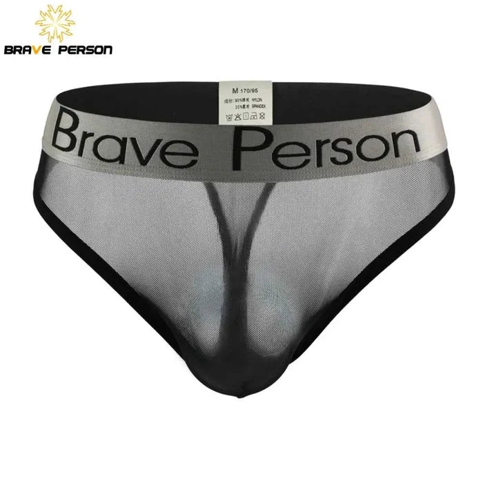Transparent men's briefs by ShopHub NZ with low-waist design, breathable mesh gauze fabric, and a comfortable fit.