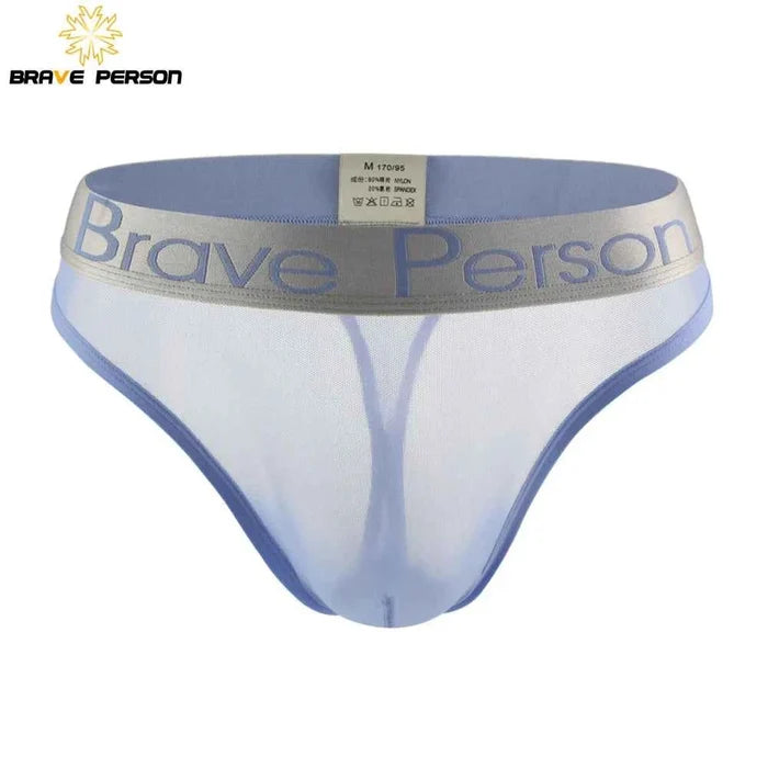 Transparent men's briefs by ShopHub NZ, low-waist mesh gauze breathable underwear for comfort and style.