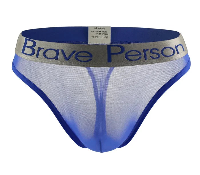 Transparent men's briefs by ShopHub NZ featuring low waist, mesh gauze breathable fabric and a sleek, minimal design.