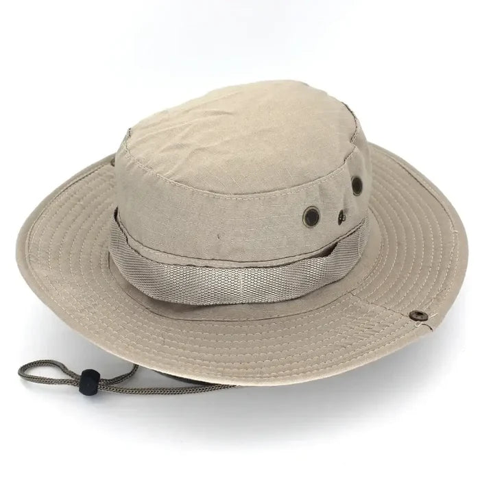 Camouflage tactical cap by Habicare, 60CM boonie hat with outdoor camouflage pattern for men, sun protection, and outdoor activities.