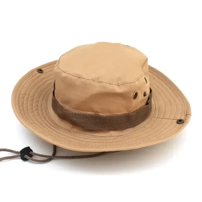 Camouflage tactical cap by Habicare, 60cm boonie hat with camouflage pattern, ideal for outdoor sports and sun protection.