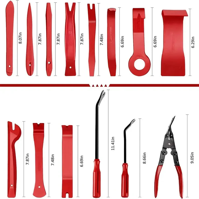 Habicare HBC car interior trim removal tool kit with various sets and colors, ideal for safe and precise interior panel removal.