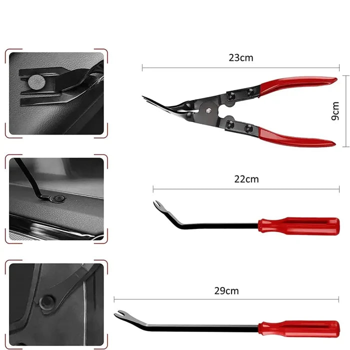 Habicare HBC car interior trim removal tool kit with various sets and colors, designed for safe and easy trim removal.