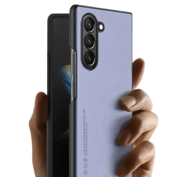 Habicare 9eight5 carbon fiber and leather case for Samsung Galaxy Z Fold 6/5/4/3, stylish protective phone cover.