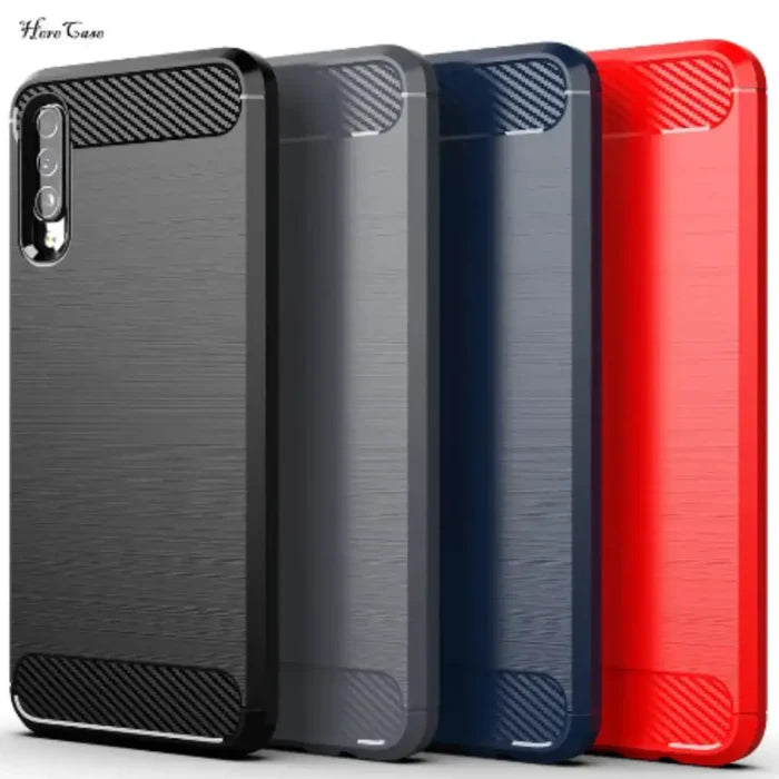 Habicare 9eight5 carbon fiber shockproof case for Samsung Galaxy A series, showing sleek design and durable construction.