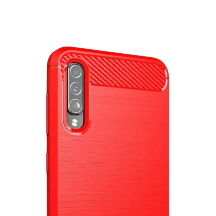 Habicare 9eight5 carbon fiber shockproof case for Samsung Galaxy A Series, protective and stylish phone cover with textured finish.