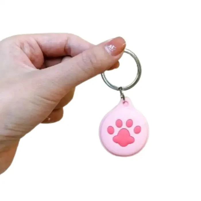 Colorful cartoon silicone Air Tag keychain holder by Habicare, designed for TWS key tracking device with a playful animal design.