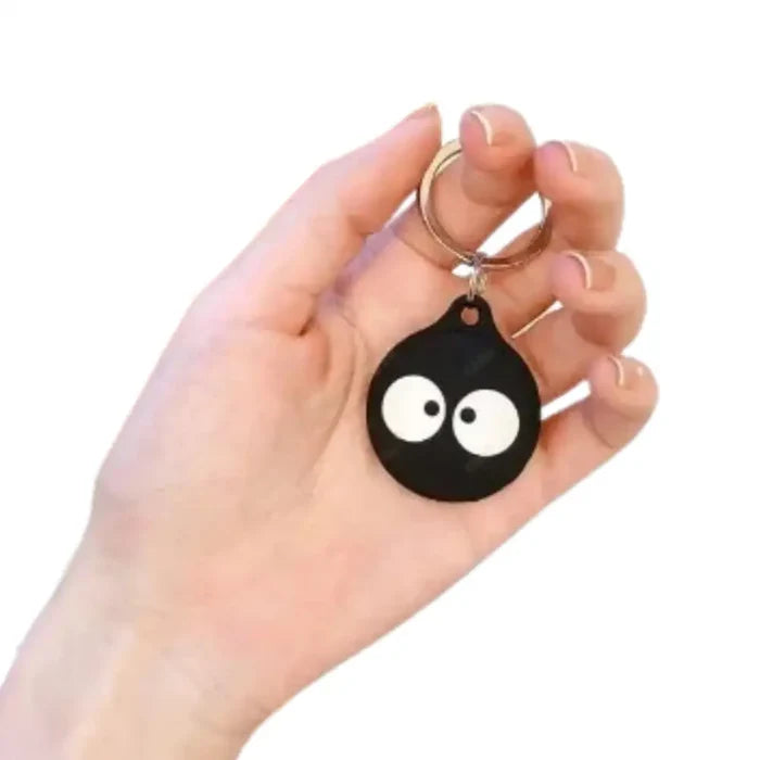 Cartoon silicone Air Tag keychain holder by Habicare, TWS TWS keychain case with colorful cartoon design for tracking devices.