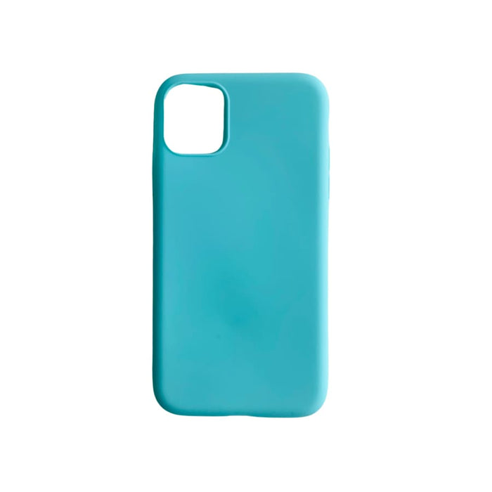 Turquoise 9eight5 iPhone 11 case showing a slim protective cover with a smooth finish and precise cutouts.