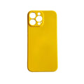 Yellow iPhone 13 Pro Max case by 9eight5, slim phone case with precise cutouts for buttons and camera protection.