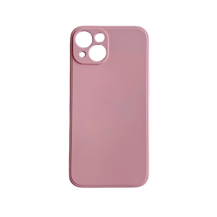 Pink 9eight5 iPhone 13/iPhone 13 Pro (6.1") phone case showing smooth silicone exterior and precise cutouts.
