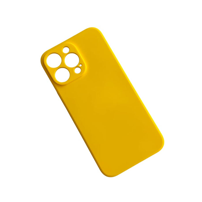 Yellow 9eight5 iPhone 14 Pro Max (6.7”) phone case displayed on a white background.