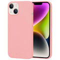 Pink 9eight5 iPhone 15 Plus case in clear view, showcasing slim protective design for 6.7-inch smartphone.