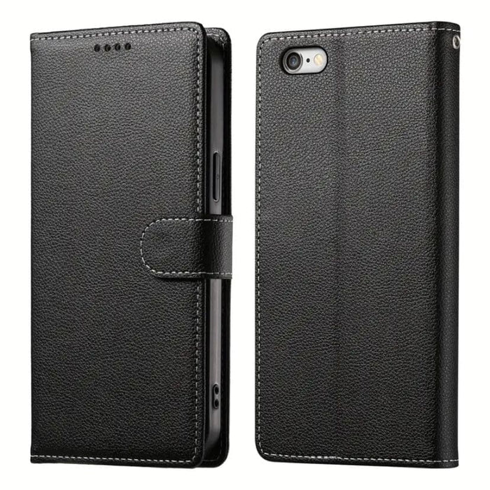 Black flip phone case for iPhone 16e (6.1”) by 9eight5, with a sleek design and multiple color options.