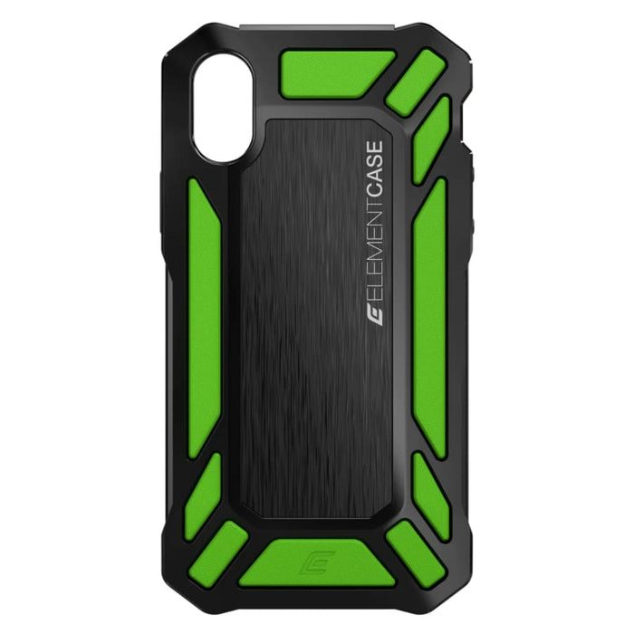 Green 9eight5 Rugged iPhone 7/8 case showing durable, protective design with textured grip for secure handling.