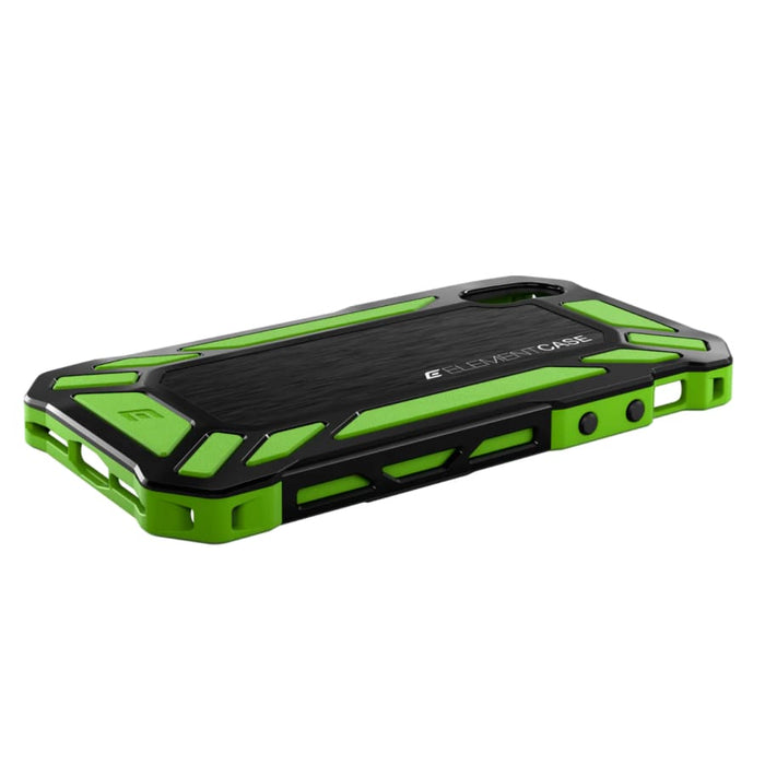 Green rugged iPhone 7/8 case by 9eight5, showing a durable protective phone case with textured grip and precise cutouts.