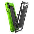 Green rugged 9eight5 phone case for iPhone 7 and 8, featuring a durable protective design and textured surface.