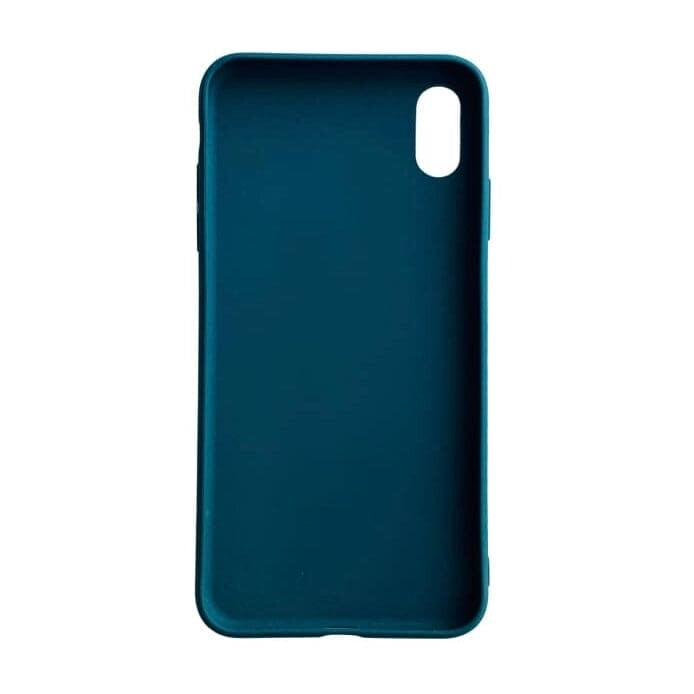 Dark green 9eight5 iPhone XS Max case showing a slim protective design with precise cutouts and textured back.