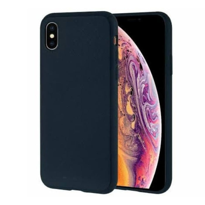 Black Goospery phone case for iPhone XS Max by 9eight5, showing a protective cover with textured finish.