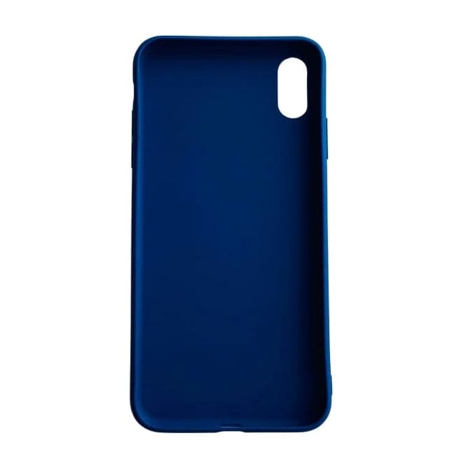 Navy phone case for iPhone XS Max by 9eight5, showing a sleek protective cover with precise cutouts and textured finish.