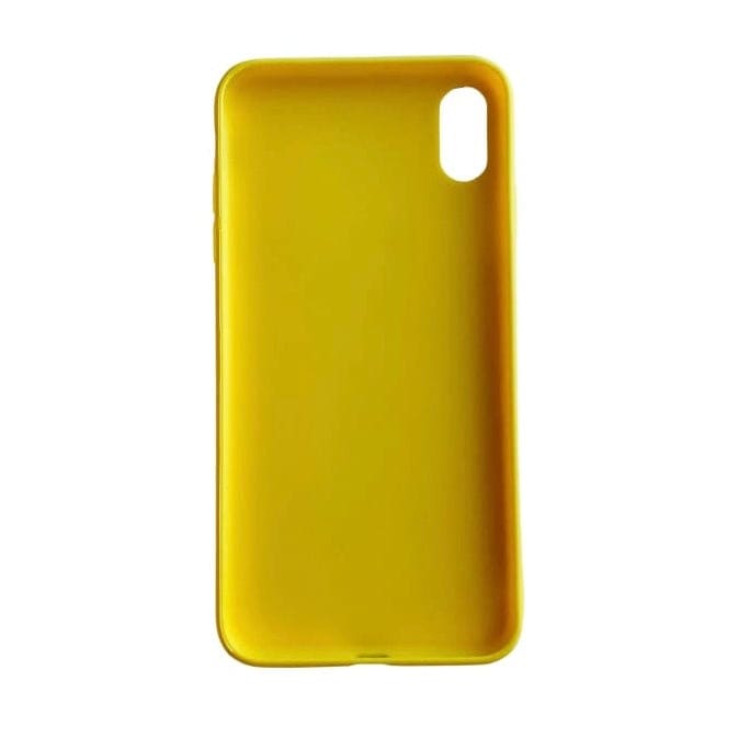 Yellow iPhone XS Max case by 9eight5, slim protective phone case with a smooth finish, designed to fit the Apple smartphone.