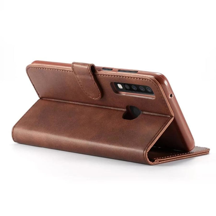 Brown 9eight5 case for Samsung Galaxy A41, a protective phone cover with textured design, shown on the device.